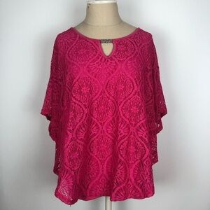 JM Collection Pink Lace Shirt